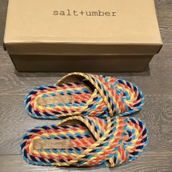 salt + umber Roots Collab Criss Cross Woven Sandal - NIB - Picture 5 of 5